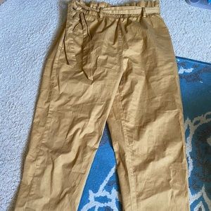 Gold Paper bag pants